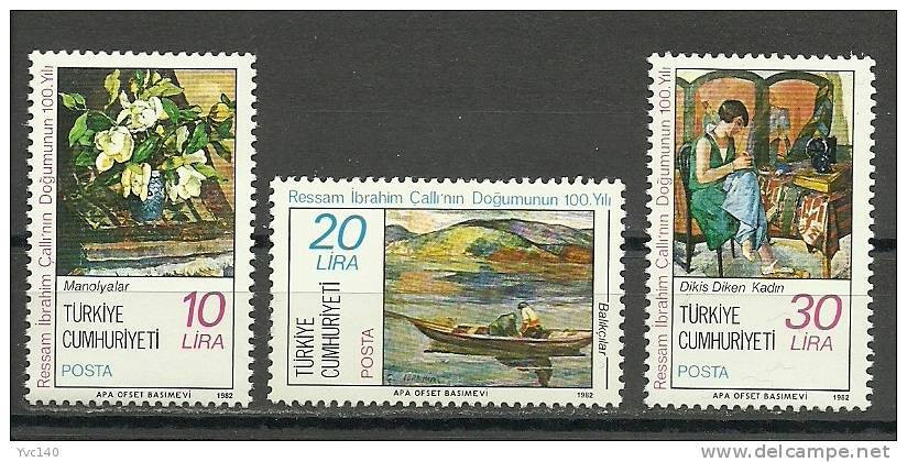 Turkey; 1982 Birth Centenary Of Painter Ibrahim Calli (Complete Set) - Nuevos