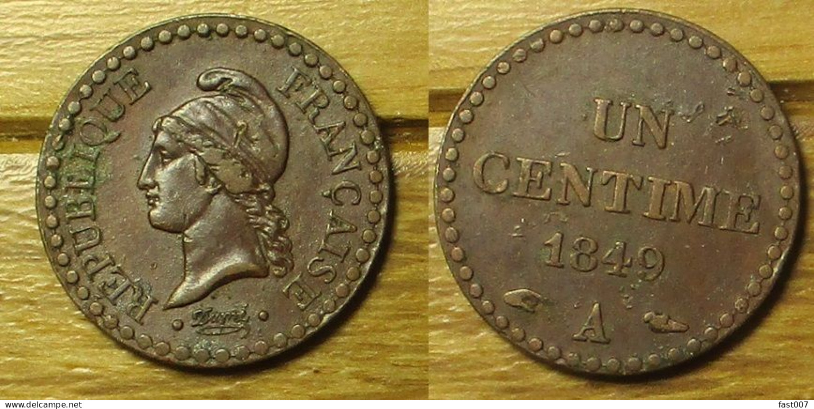 1 Centimes 1849 A - 1 Centime