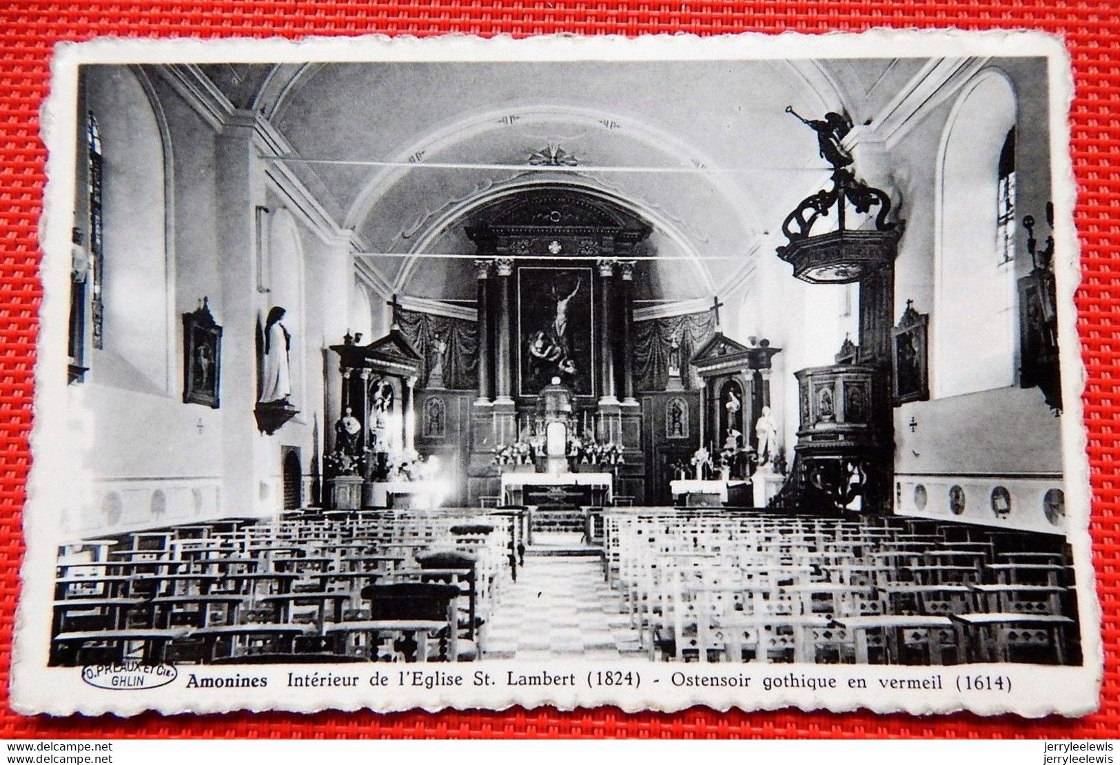 AMONINES  (Erezée) - Intérieur De L'Eglise St Lambert (1824) - Ostensoir Gothique En Vermeil - Erezée