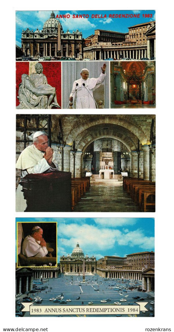 Lot 3 X CPA Paus Pope Papa Giovanni Paolo II ANNO SANTO 1983 Annus Sanctus 1984 Joannes Paulus - Vatican