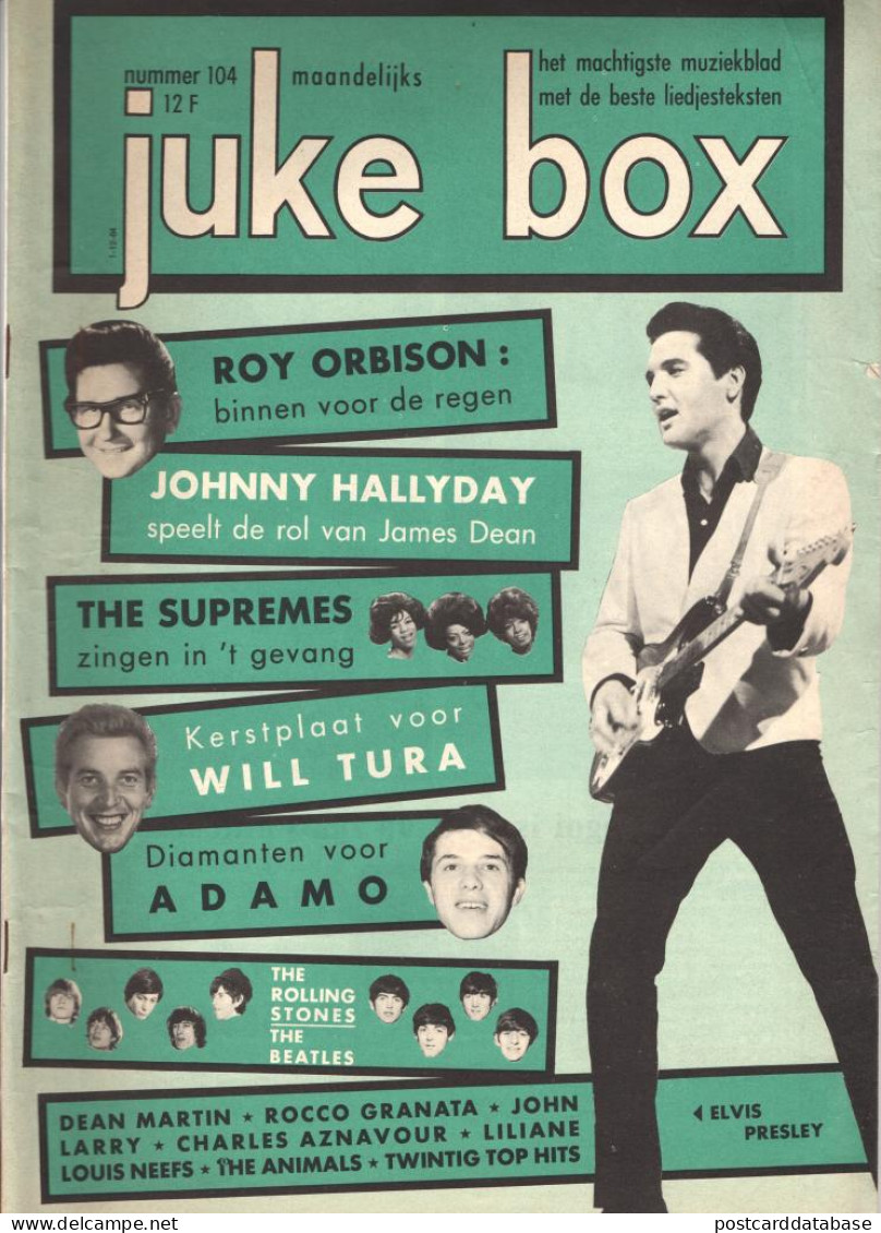 Juke Box 104 - Roy Orbinson, Johnny Hallyday, Supremes, Will Tura, Adamo, Liliane .. - & Magazine - Muzik