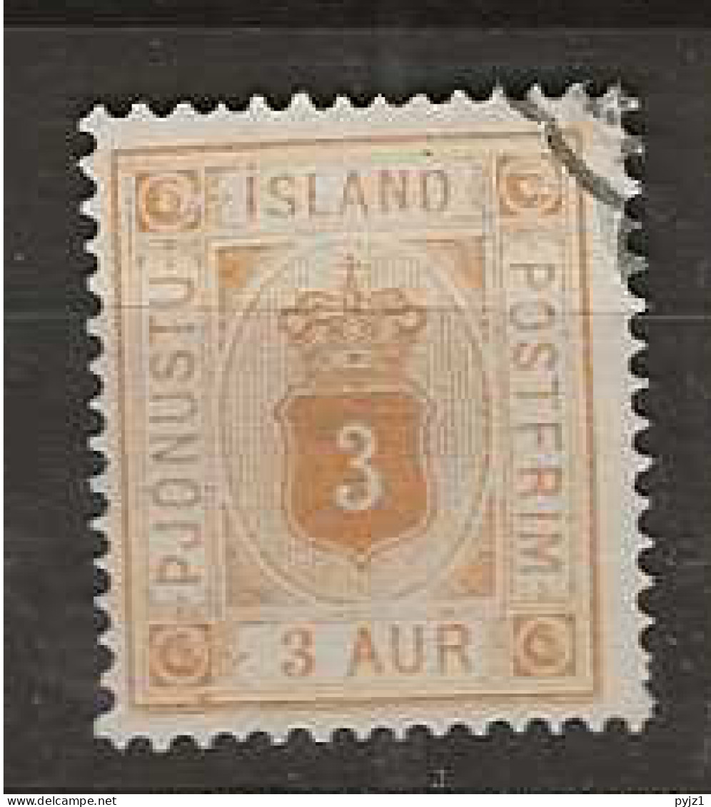 1876 USED Iceland Dienst, Mi 3A  Perf 14:13 1/2 - Servizio