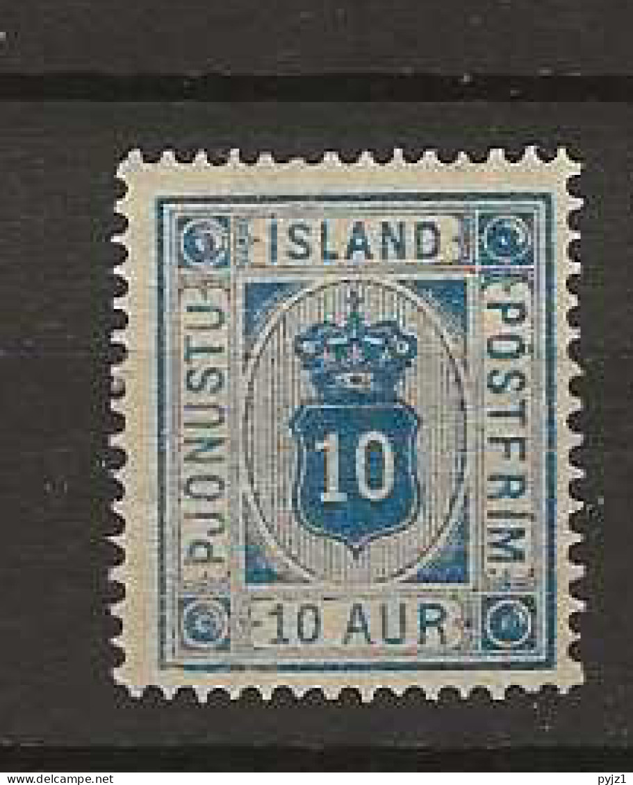 1876 MH Iceland Dienst, Mi 5Aa Perf 14 X 13 1/2 - Servizio