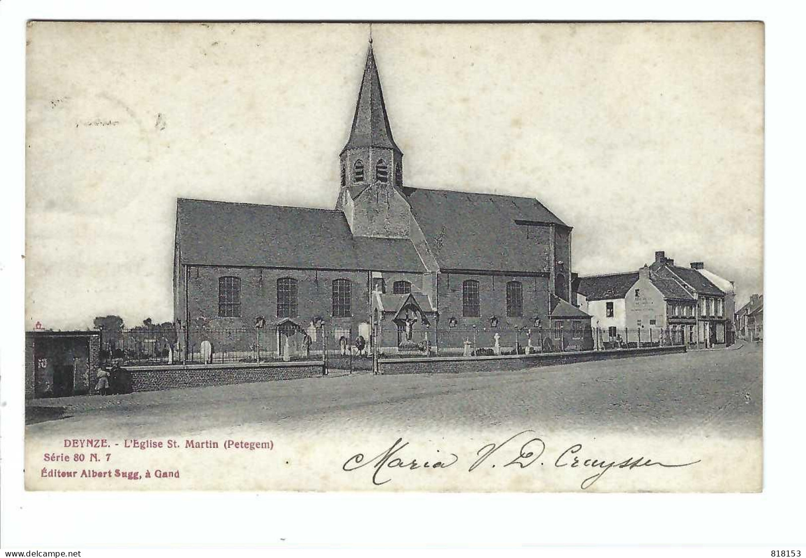 Deinze  DEYNZE -  Petegem   L'Eglise ST Martin (Petegem)  1906 - Deinze