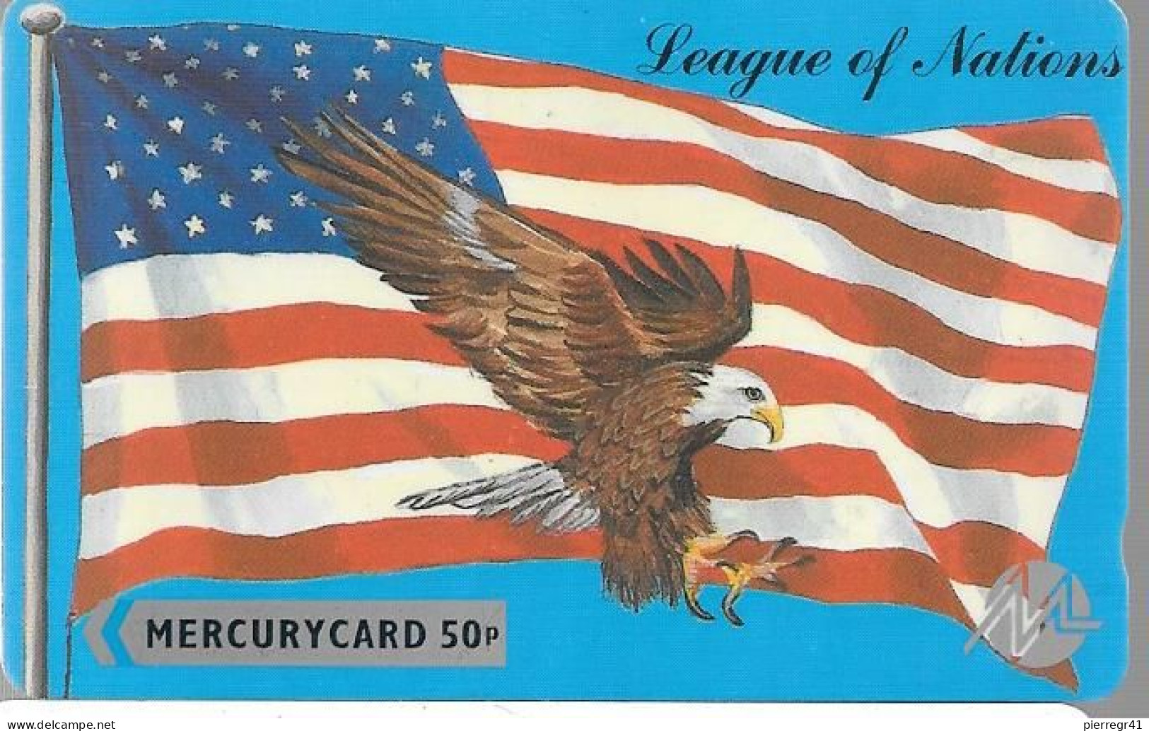 CARTE -GB-MERCURY CARD-50-1994-League Of Nations-AIGLE-USA- TBE - [ 4] Mercury Communications & Paytelco