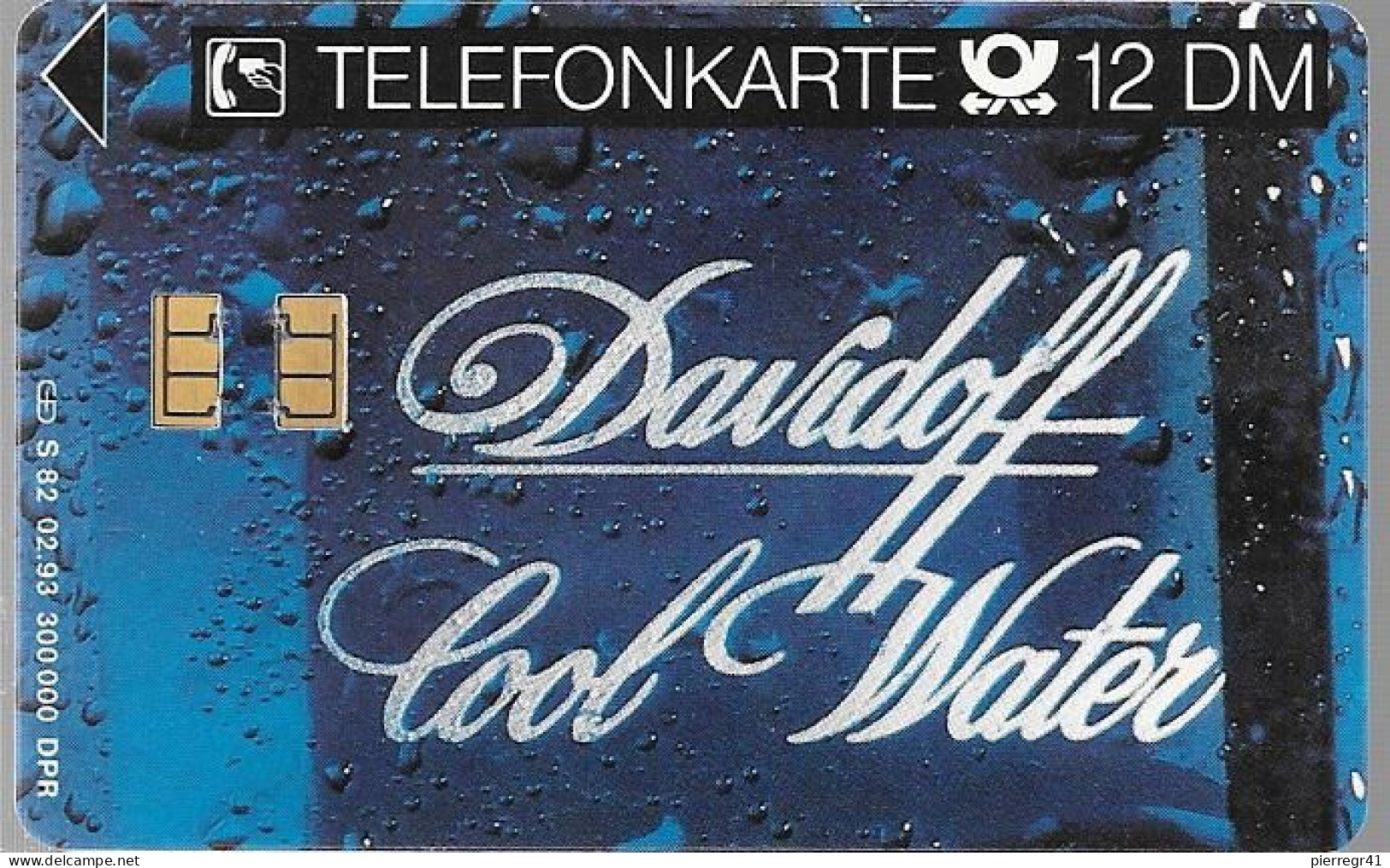 CARTE-PUCE-1993-ALLEMAGNE-12DM-Série S 82-02/93-DAVIDOFF COOL WATER-Utilisé TBE - S-Series: Schalterserie Mit Fremdfirmenreklame