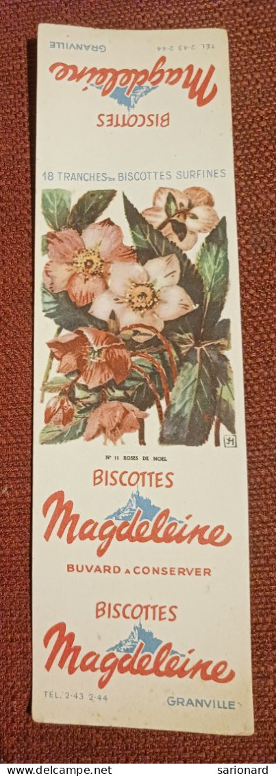 Buvard Biscottes Magdeleine N°11 Roses De Noël - Biscottes