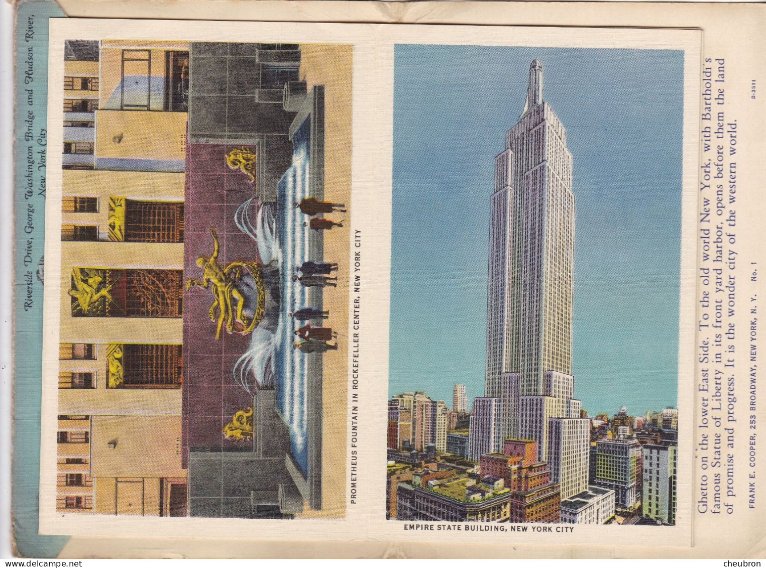 ETATS UNIS. NEW YORK. CARNET DEPLIANT COMPLET 18 VUES. " SOUVENIR OF NEW YORK " . ANNÉE 1937 - Panoramic Views