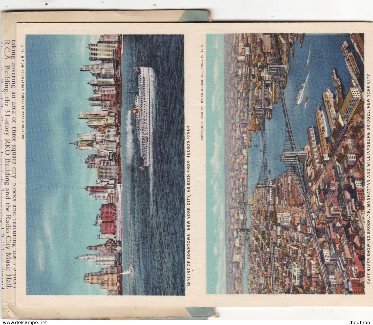 ETATS UNIS. NEW YORK. CARNET DEPLIANT COMPLET 18 VUES. " SOUVENIR OF NEW YORK " . ANNÉE 1937 - Multi-vues, Vues Panoramiques