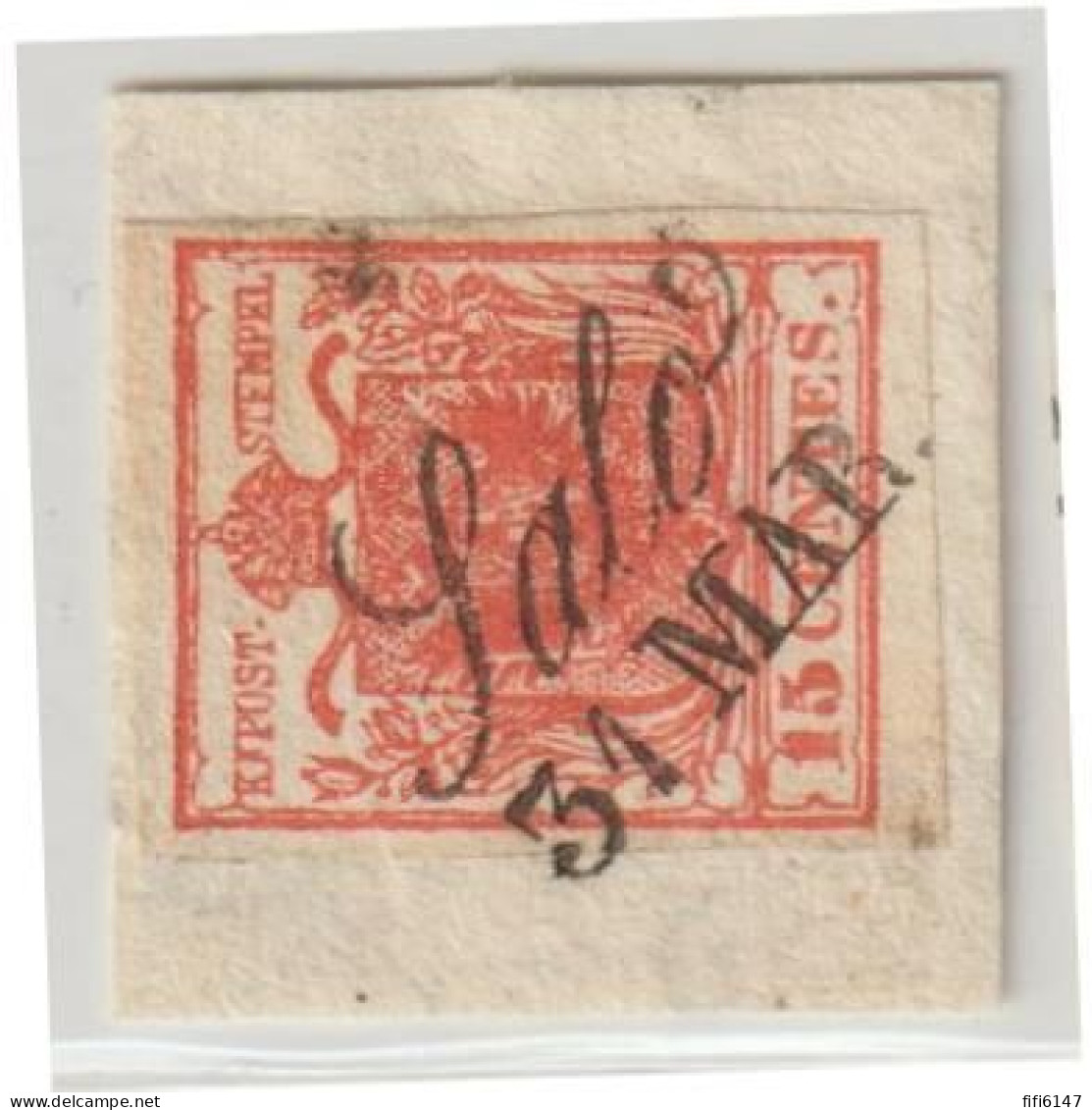 ITALIE --LOMBARDO VENETIE --15 CENTS-  Oblitération Cor Type 2 --S Large De SALO-- + Cor Type I - Lombardije-Venetië