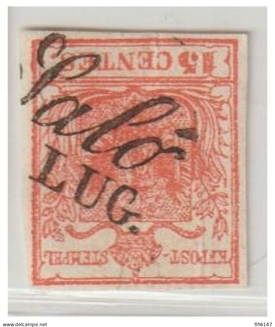 ITALIE --LOMBARDO VENETIE --15 CENTS-  Oblitération Cor Type 2 --S Large De SALO-- + Cor Type I - Lombardije-Venetië