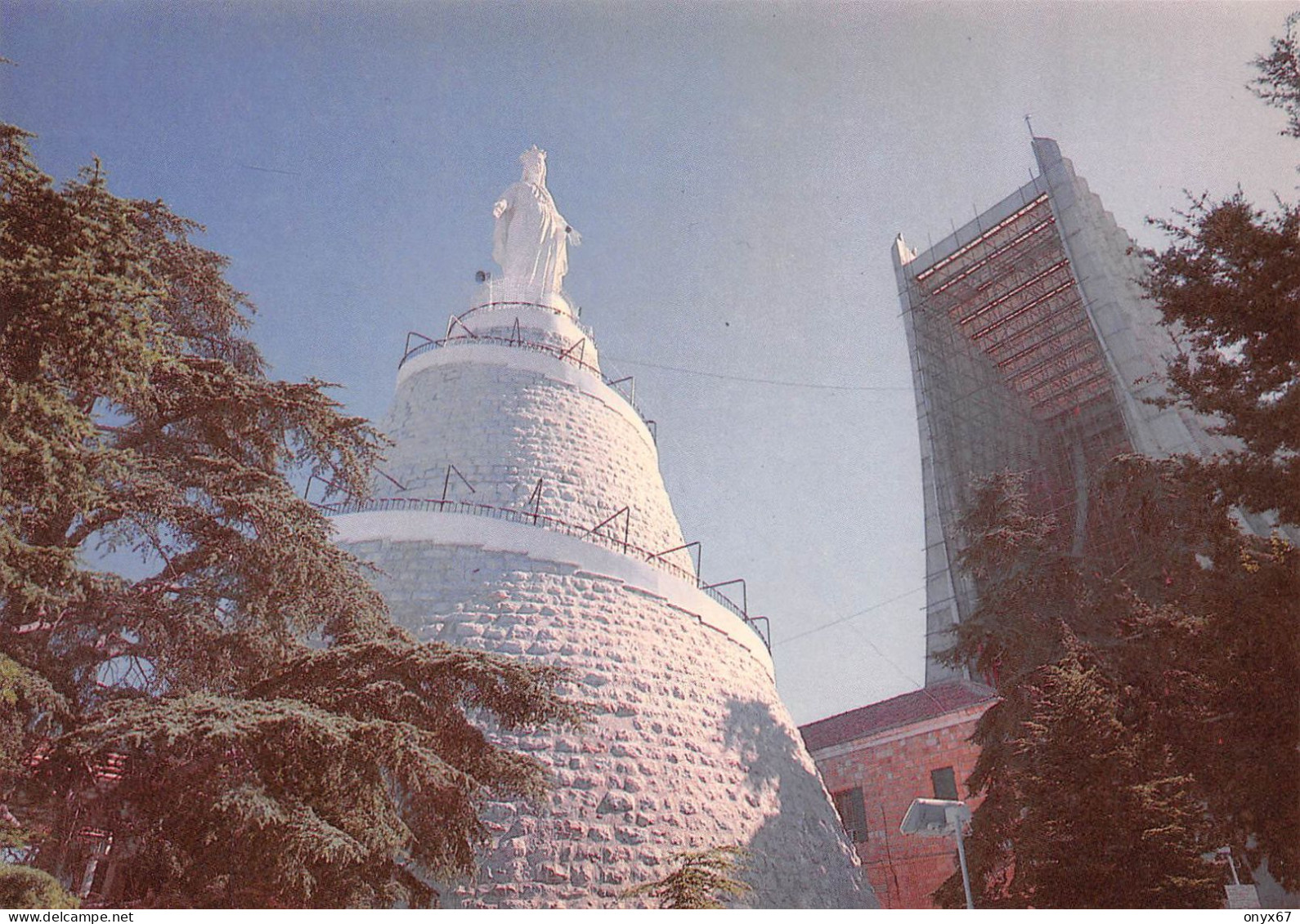 GF-HARISSA-LIBAN-LIBANON - Notre Dame Du Liban Et La Basilique - Carte Moderne Grand Format - 10 X 15 - Libanon