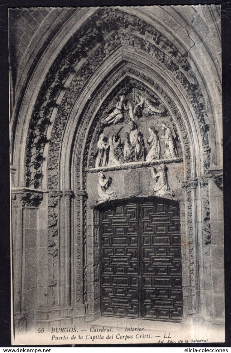 España - Circa 1920 - Postcard - Burgos - Cathedral - Interior - Corpus Christi Gate Detail - Burgos
