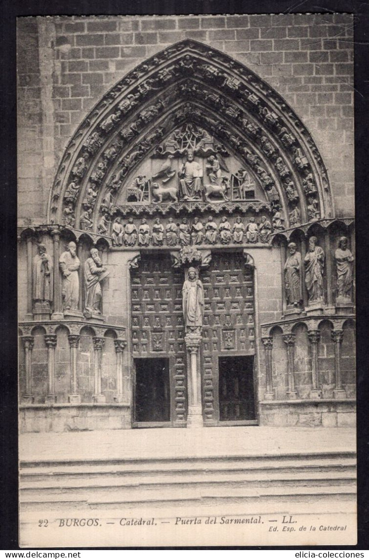 España - Circa 1920 - Postcard - Burgos - Cathedral - Sarmental Gate - Burgos