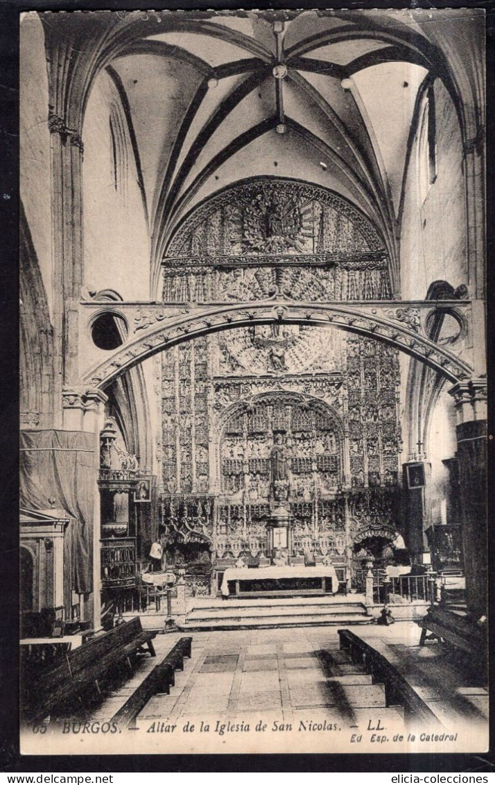 España - Circa 1920 - Postcard - Burgos - Altar Of The Church Of Saint Nicholas - Burgos