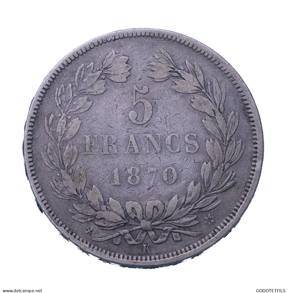 Troisième République- 5 Francs Cérès Sans Légende 1870 Bordeaux - 5 Francs