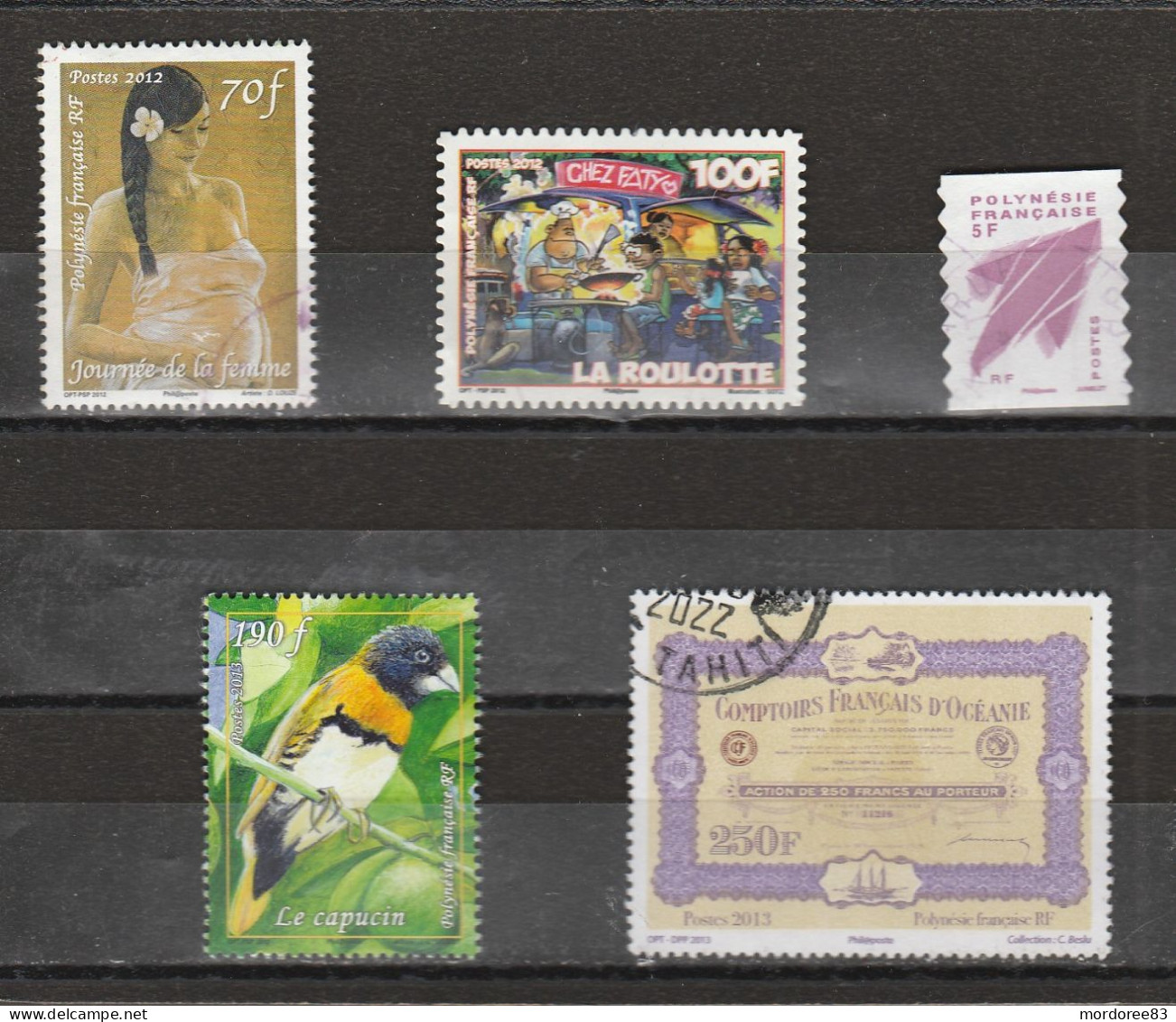 POLYNESIE 2012 - 2013 YT 981 + 982 + 990 + 1021 + 1044  OBLITERE - Used Stamps