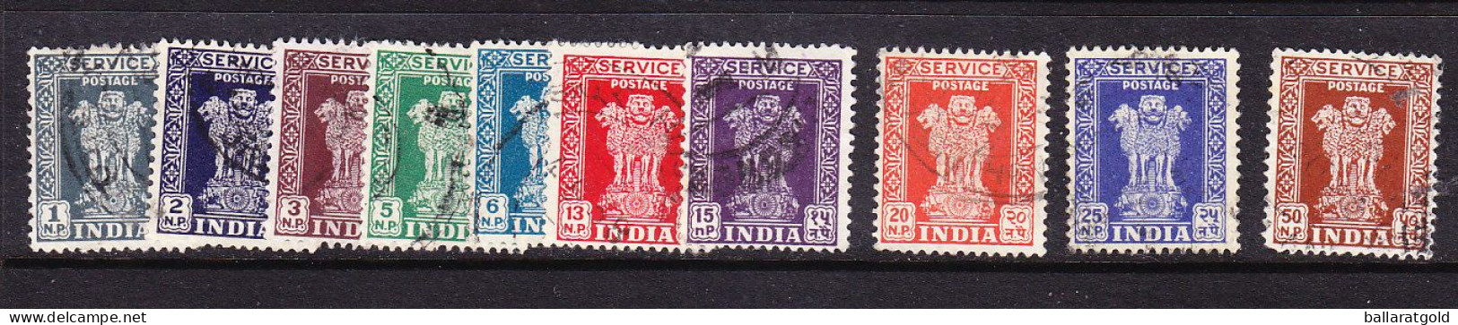 India 1957 Asrkan Capital Set O165/174 - Oblitérés