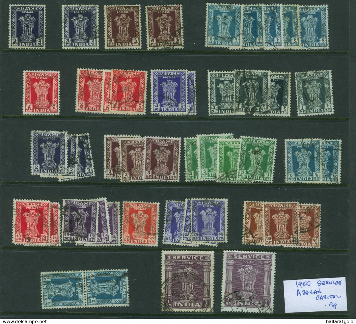 India 1950 Asokan Capital Service Issues - Gebraucht