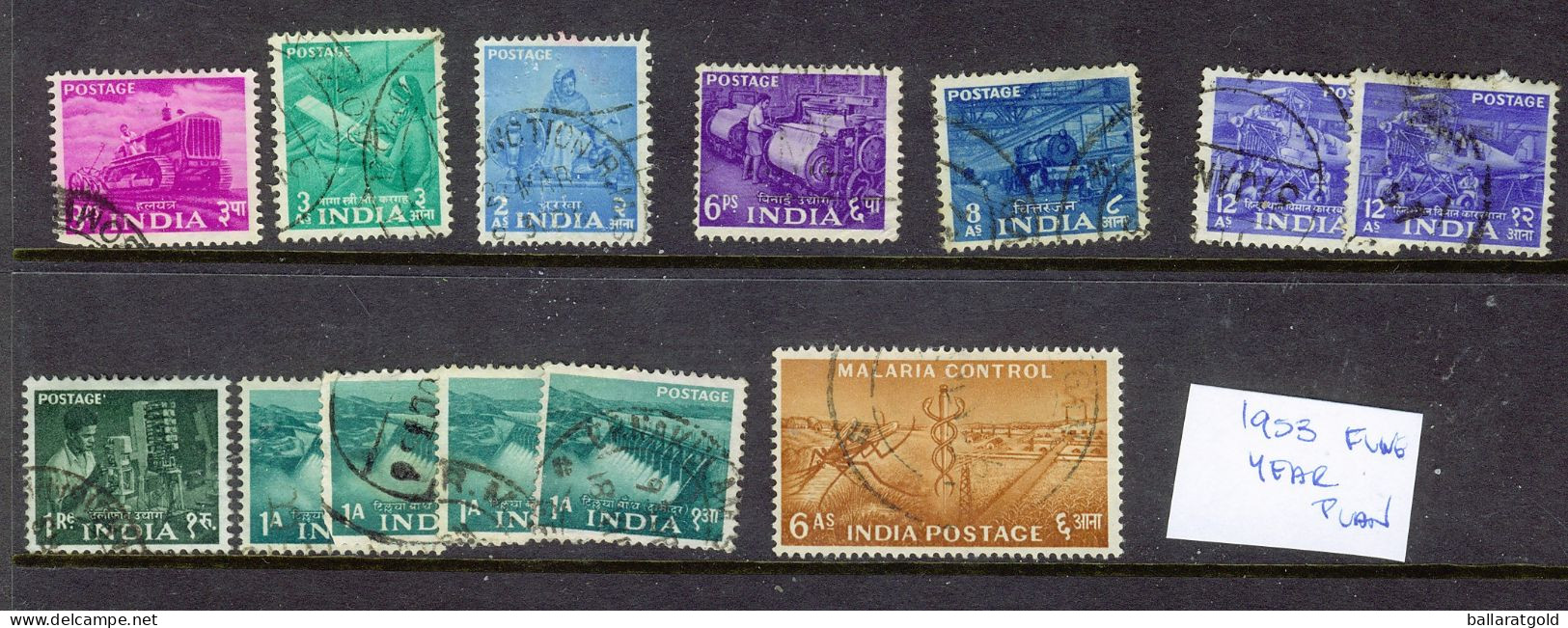 India 1953 Five Year Plan Issues Used - Gebruikt