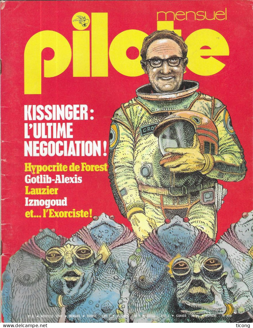 BD PILOTE 1974 NUMERO 6 - PUB SOLEX, SIMCA 1000, NOTRE DAME PARIS, BILAL, FOREST, CLAP, L EXORCISTE DE BEKETCH ET NORTH - Pilote