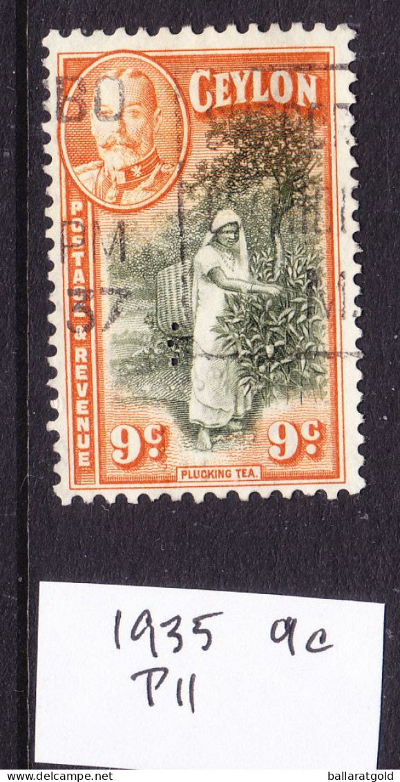 Ceylon 1935 Geo V - 9c Plucking Tea Perf 11 Used - Used Stamps