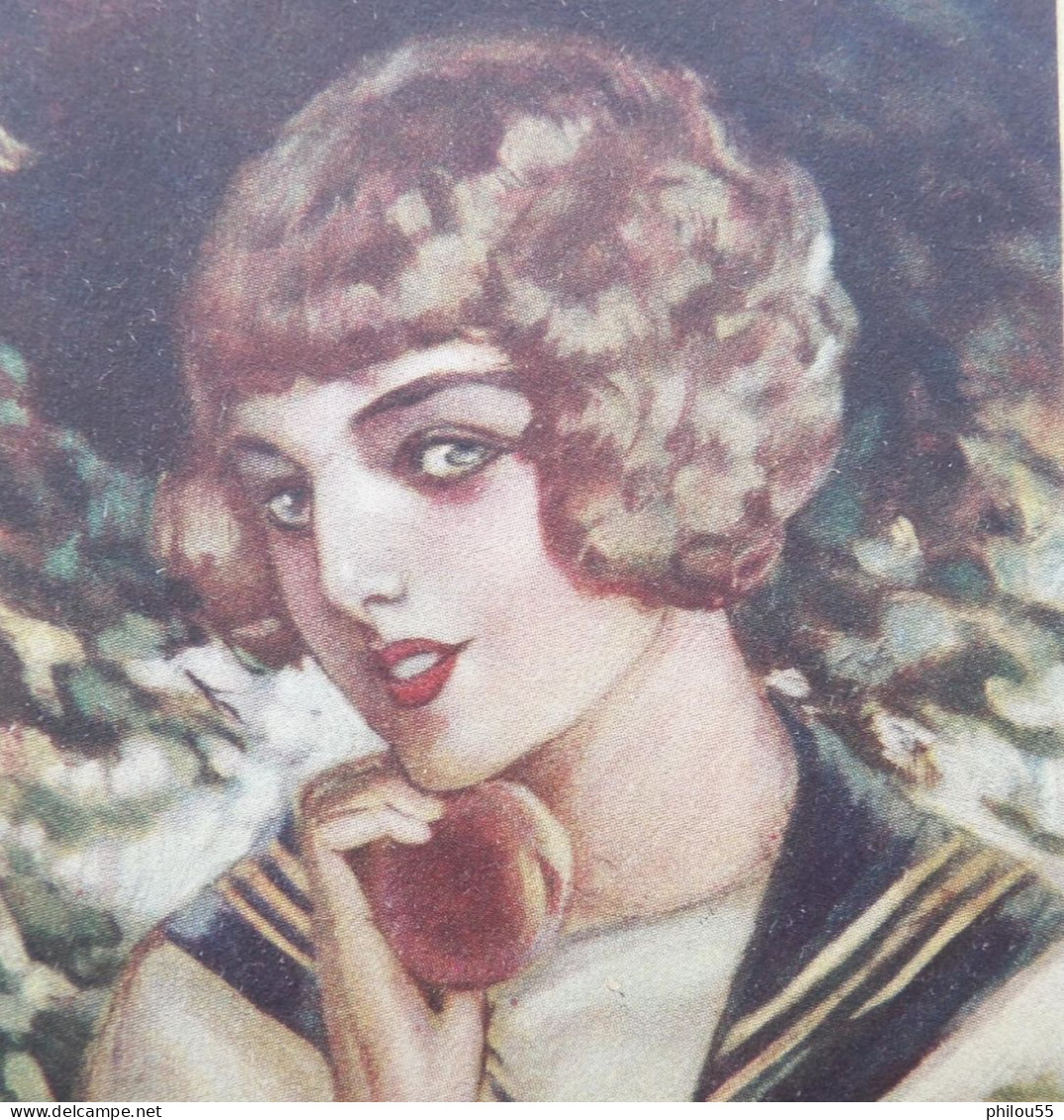 Cpa Jeune Femme Pomme Art Deco - Mauzan, L.A.