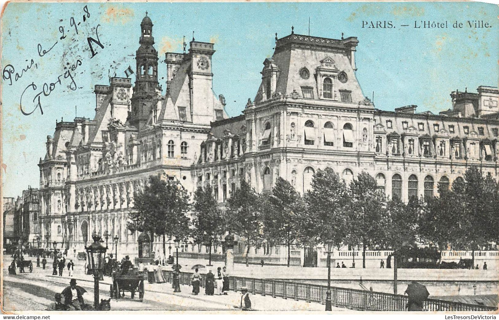 FRANCE - Paris - L'hôtel De Ville - Colorisé - Carte Postal Ancienne - Ponts