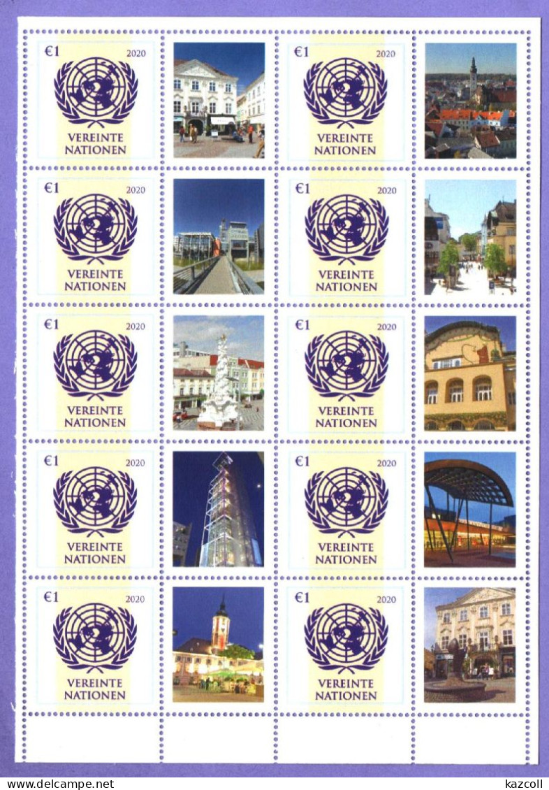 United Nations. Vienna 2020. Philatelic Exhibition OVEBRIA. UN Emblem. Views Of St. Pölten. MNH** - Ungebraucht