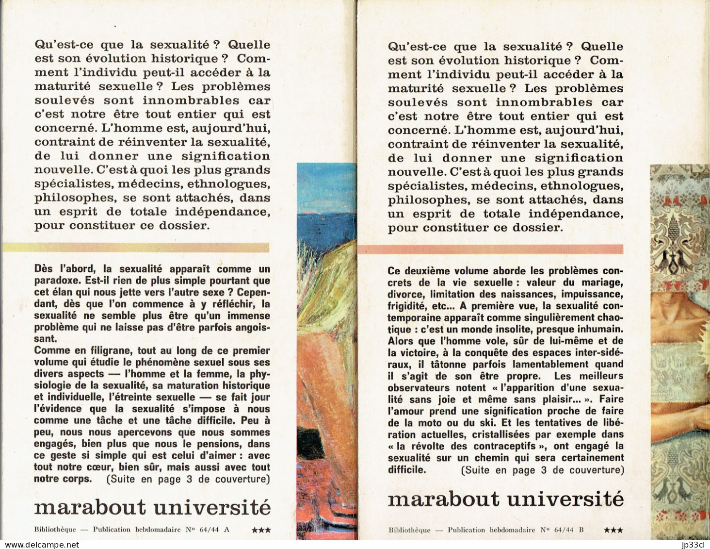 La Sexualité Par Le Dr. Willy Et C. Jamont (2 Tomes, Éd. Marabout, 1964, 704 Pages) - Enzyklopädien