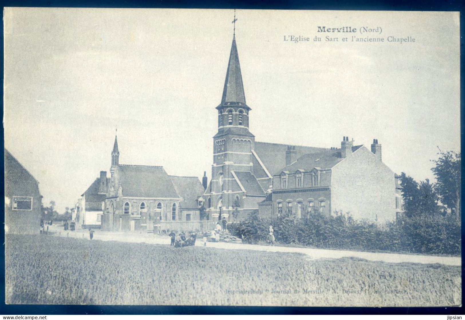 Cpa Du 59 Merville -- L' église Du Sart Et L' Ancienne Chapelle   JUI23-35 - Merville