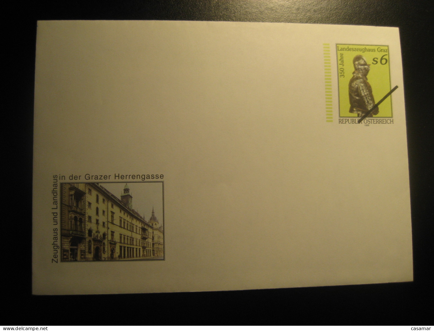 1995 Landeszeughaus Graz 350 Jahre SPECIMEN Postal Stationery Cover Overprinted AUSTRIA - Proofs & Reprints