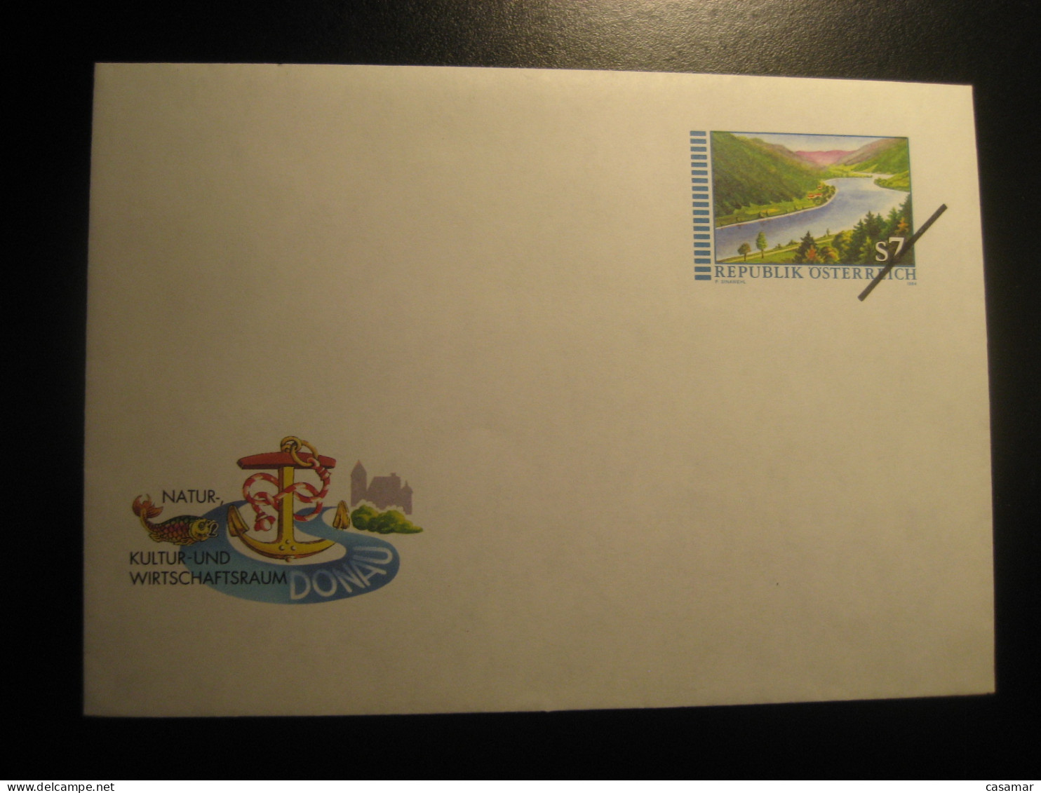 1994 Donau Danube River SPECIMEN Postal Stationery Cover Overprinted AUSTRIA - Proofs & Reprints