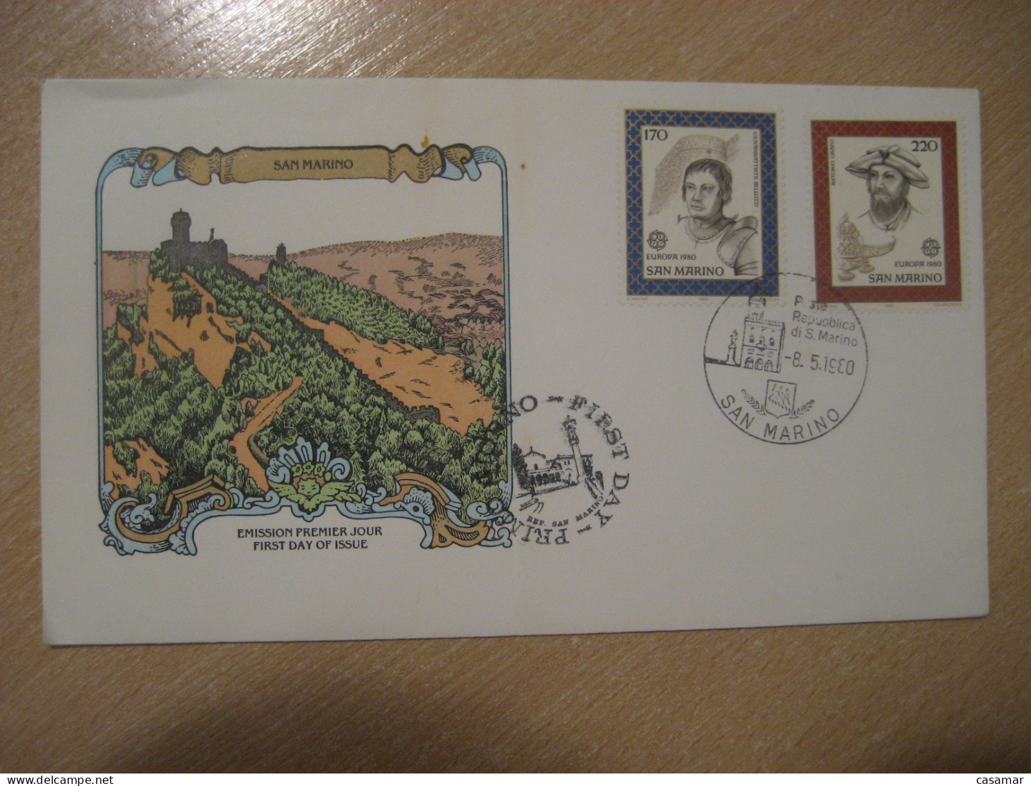 SAN MARINO 1980 Europa CEPT Belluzzi Architecture Military Engineering Orafo Artist FDC Cancel Cover Italy Italia - Lettres & Documents