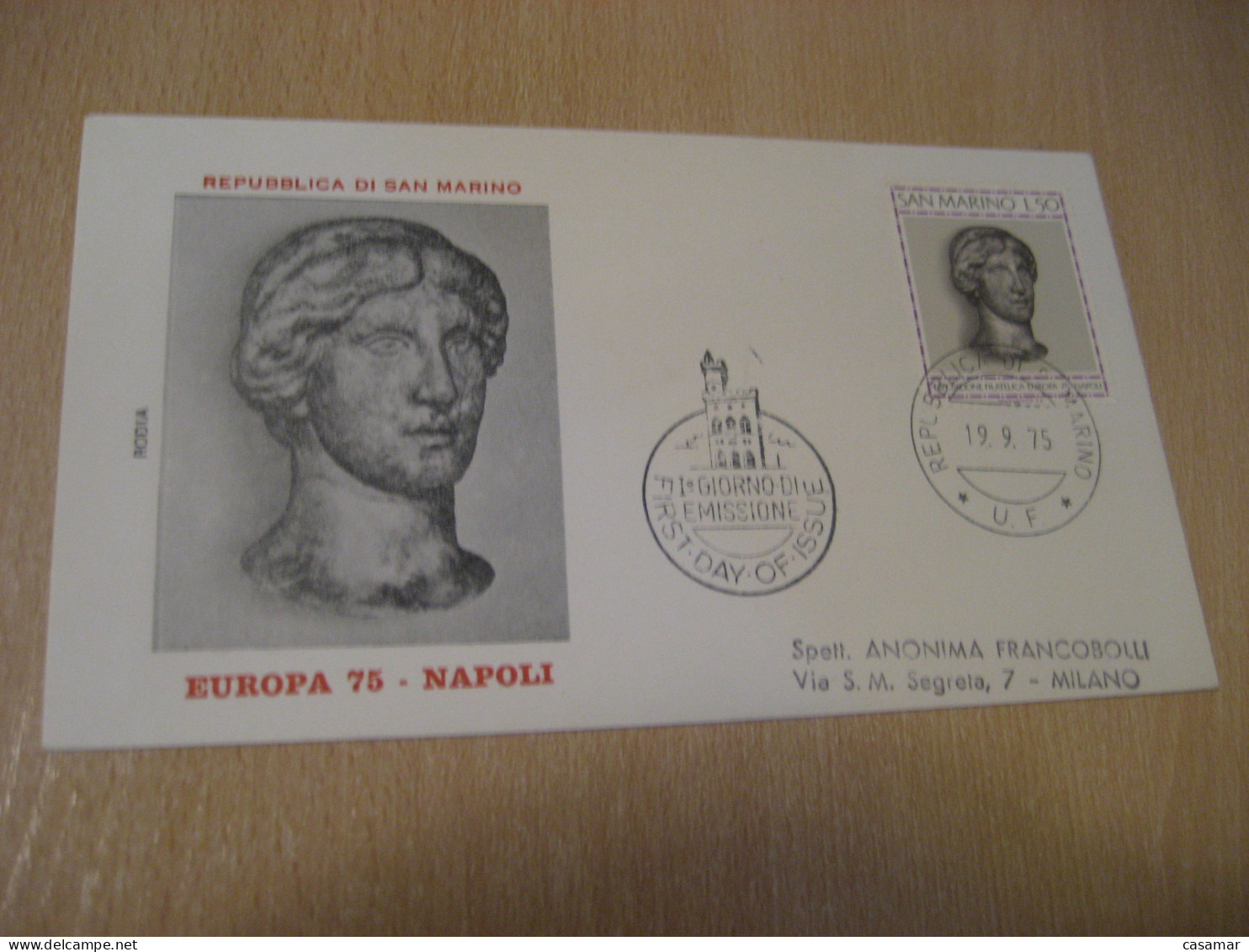 SAN MARINO 1975 Europa 75 Napoli FDC Cancel Cover Italy Italia - Lettres & Documents