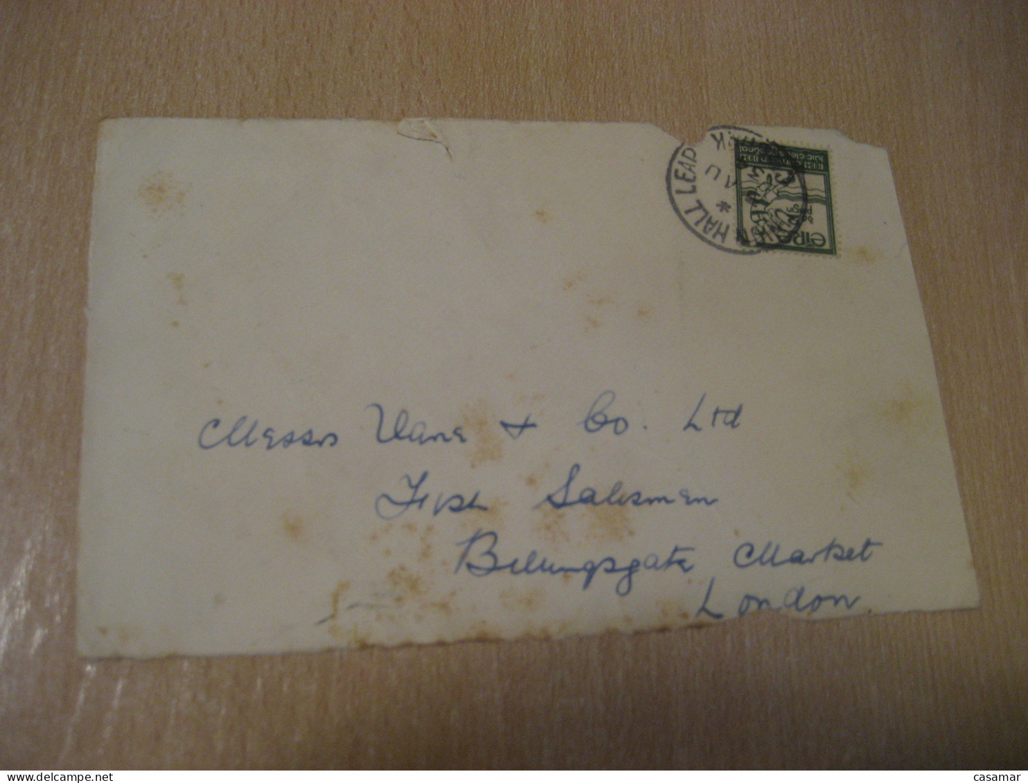 UNION HALL 1934 To London England Cancel Damaged Frontal Front Cover Hurling Stamp IRELAND Eire - Lettres & Documents