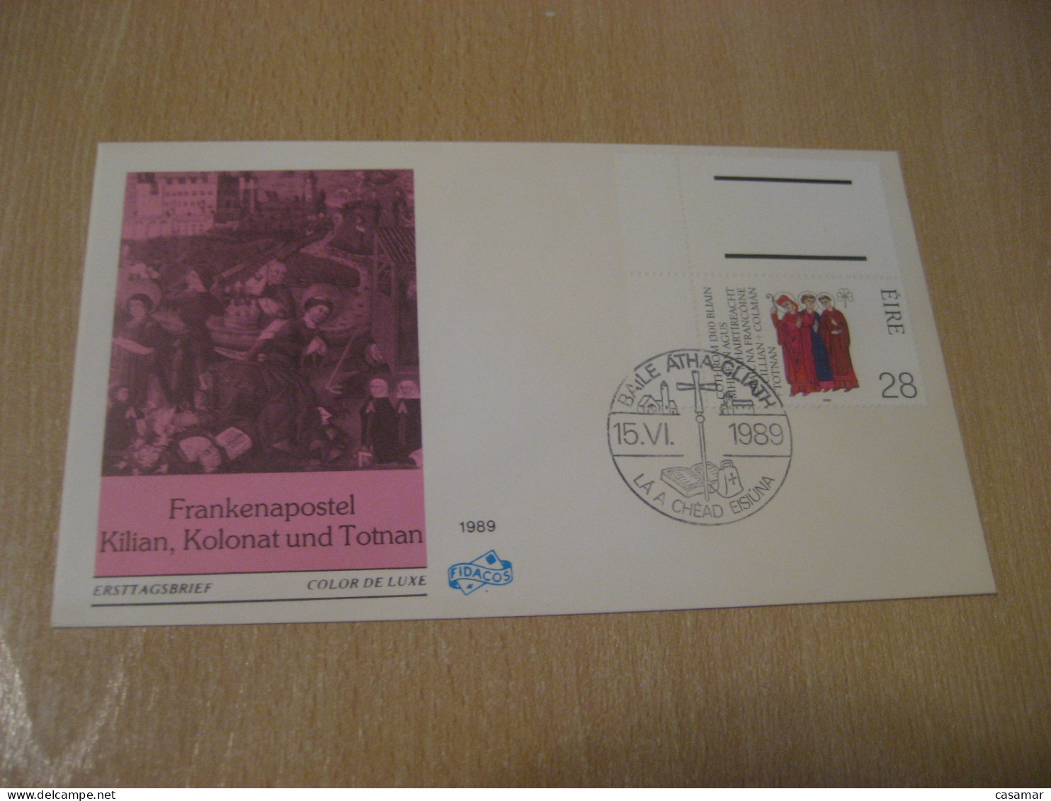 DUBLIN 1989 1330 Year Kilian Kolonat Totnan Germany Religion FDC Cancel Cover IRELAND Eire - Lettres & Documents