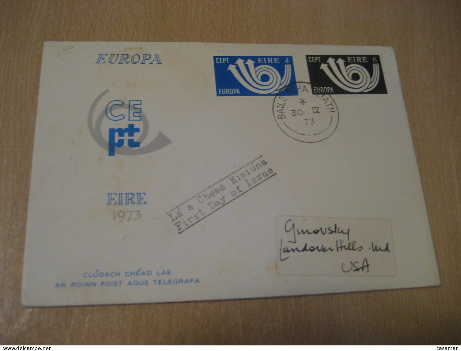 DUBLIN 1973 Europa CEPT Europeism FDC Cancel Cover IRELAND Eire - Covers & Documents
