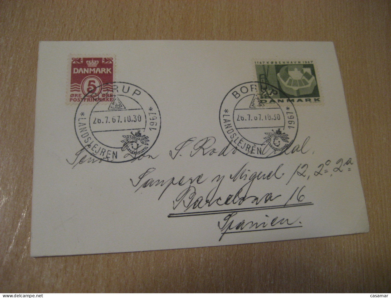 BORUP 1967 Landslejren The National Camp Country Cancel Card DENMARK  - Covers & Documents