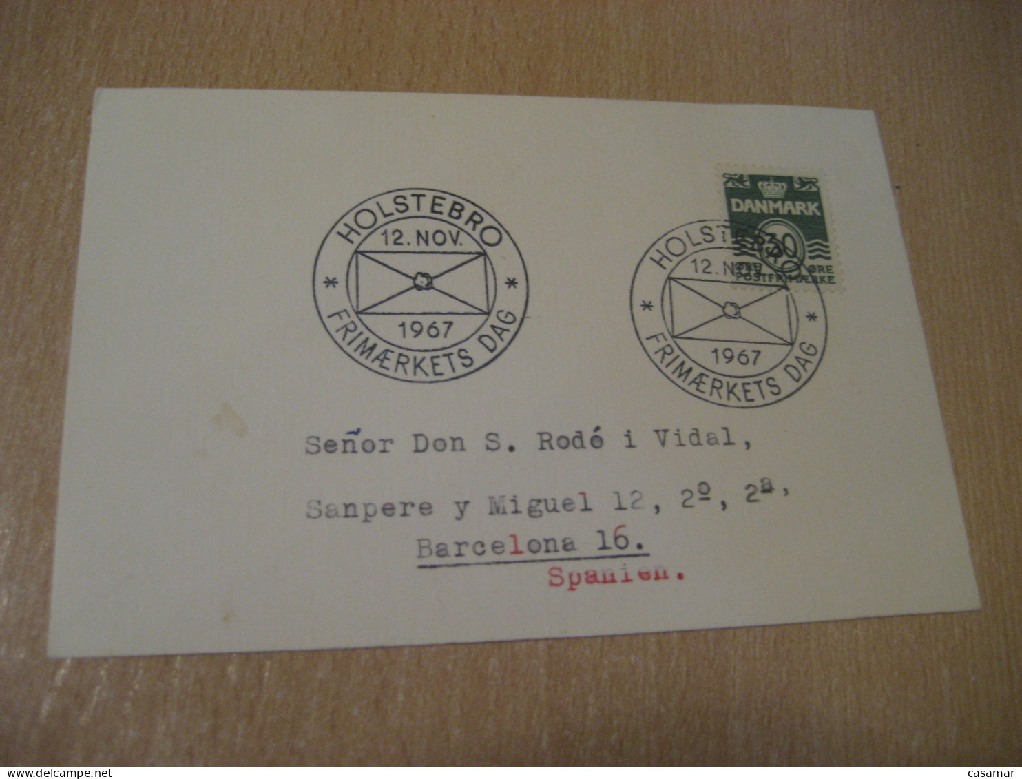 HOLSTEBRO 1967 Cancel Card DENMARK  - Covers & Documents