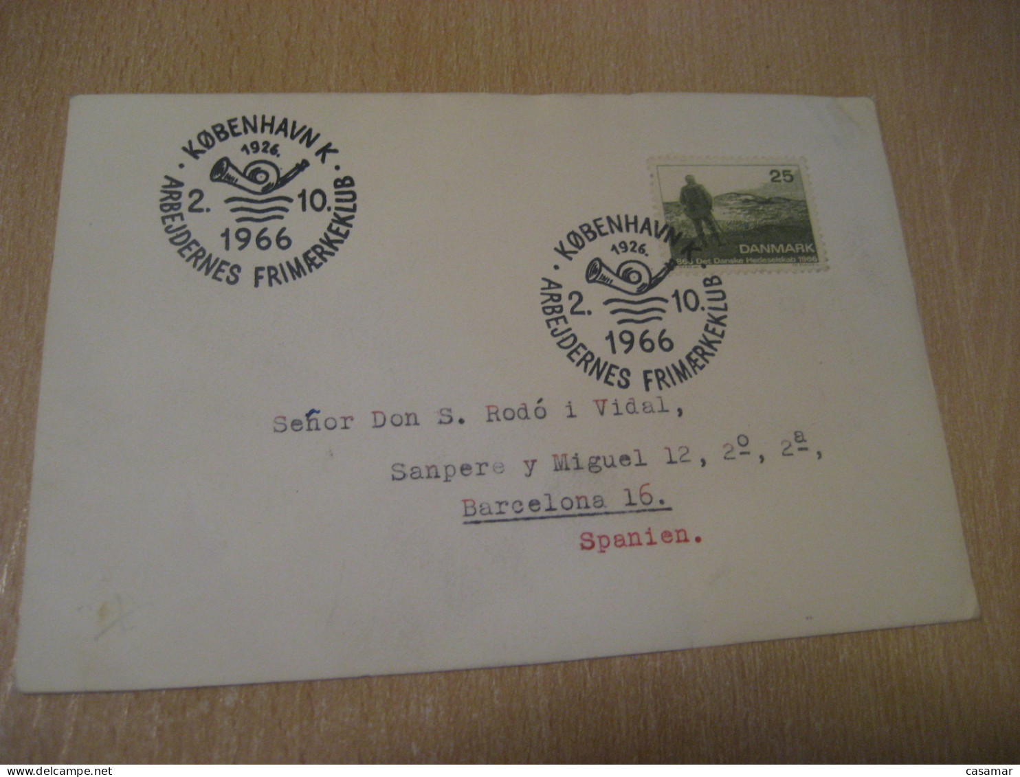 COPENHAGEN 1966 Arbejdernes The Worker Club Cancel Card DENMARK  - Brieven En Documenten