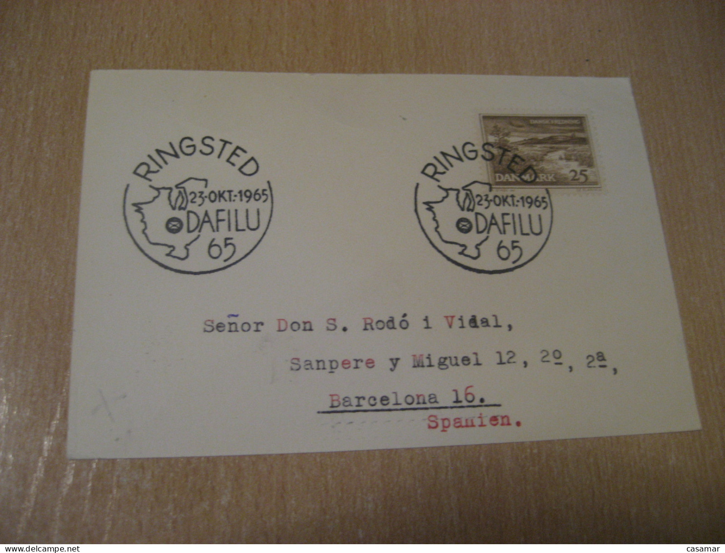 RINGSTED 1965 Dafilu Cancel Card DENMARK  - Brieven En Documenten