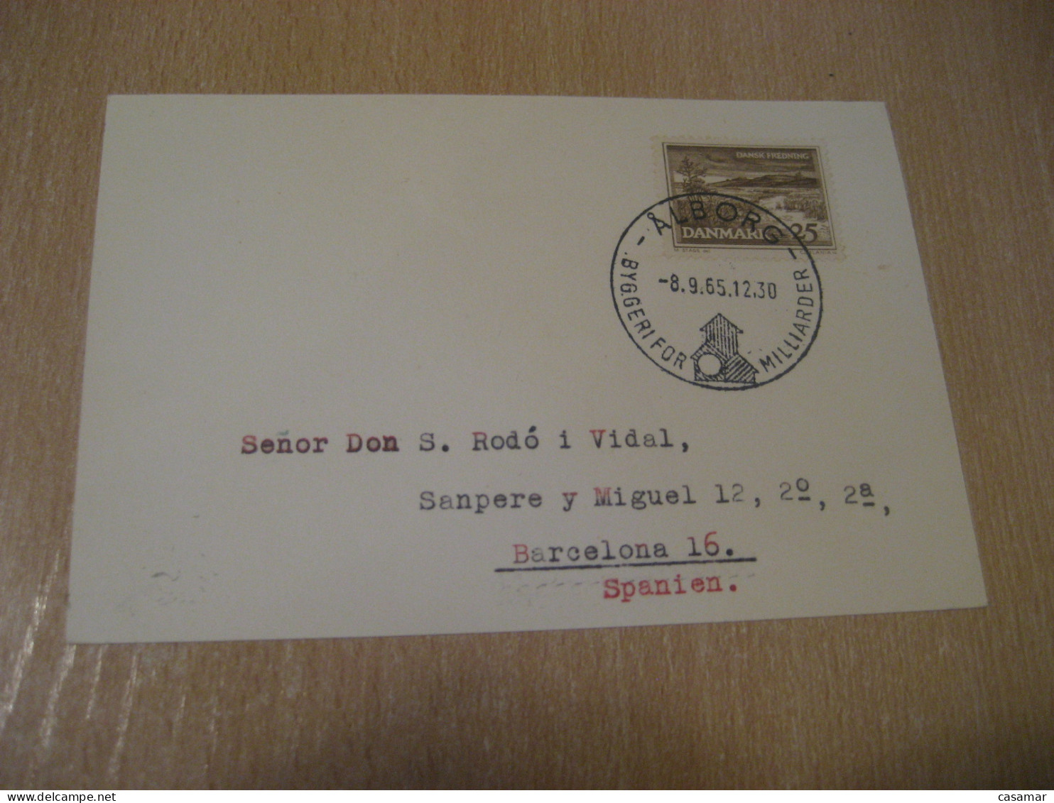 AALBORG 1965 Construction For Billions Cancel Card DENMARK  - Lettres & Documents