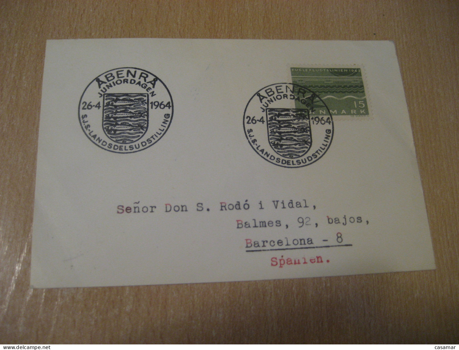 ABENDRA 1964 Fish Fishes Cancel Card DENMARK  - Covers & Documents