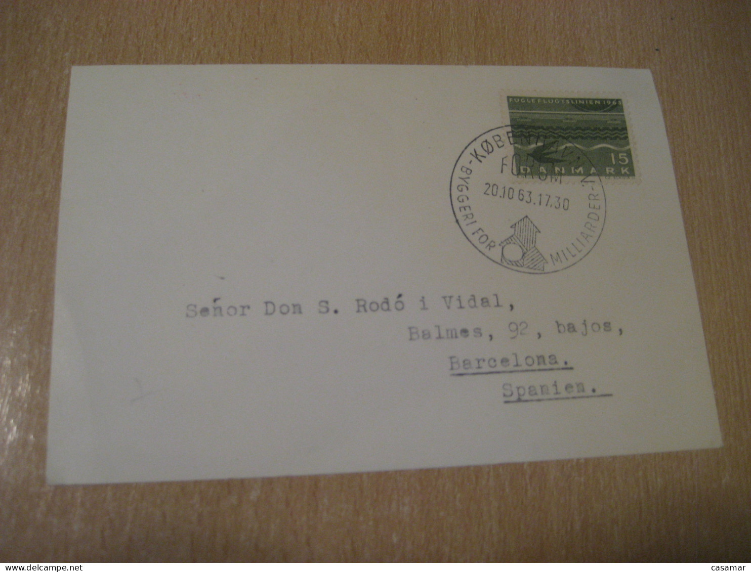 COPENHAGEN 1963 Construction For Billions Cancel Card DENMARK  - Covers & Documents