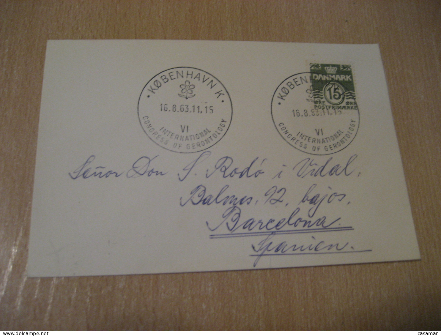 COPENHAGEN 1963 VI Int. Congress Of Gerontology Gerontologie Cancel Card DENMARK  - Brieven En Documenten