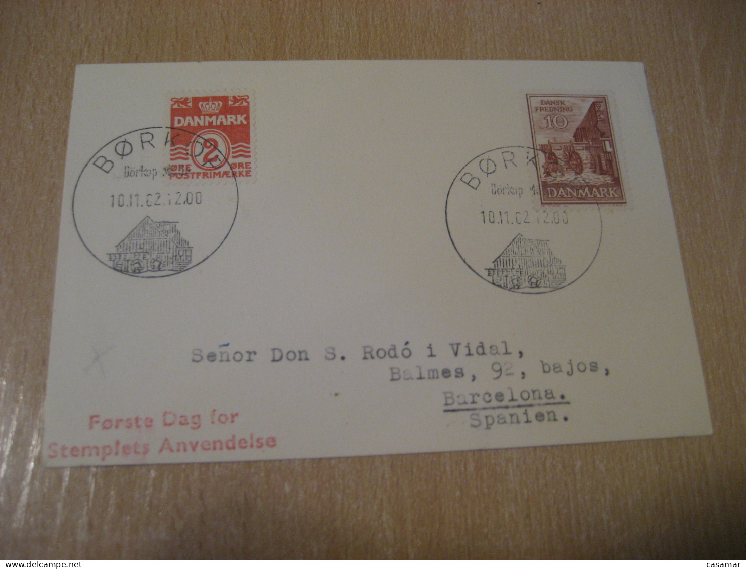 BORKOP 1962 Cancel Card DENMARK  - Lettres & Documents