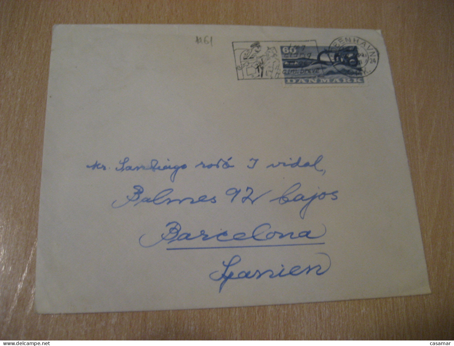 COPENHAGEN 1961 Postman Letterbox Cancel Cover DENMARK  - Covers & Documents