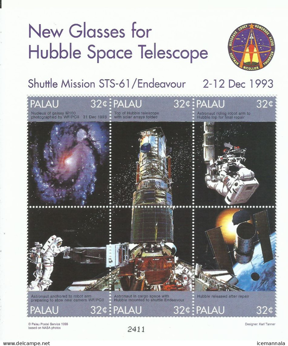 PALAU  ,  HOJA  BLOQUE  TEMA ESPACIAL   MNH  ** - Oceania