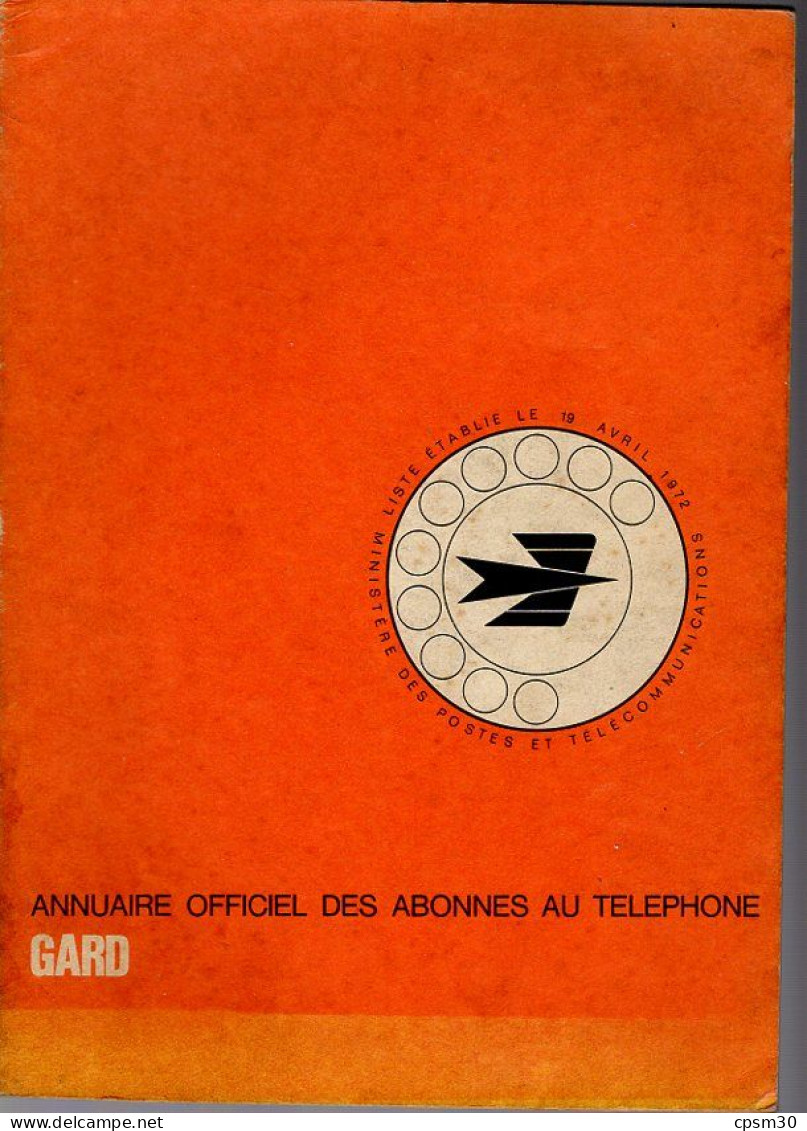 ANNUAIRE - 30 - Département Gard - Année 1972 - Annuaire Officiel Des Postes - 48 Pages - Annuaires Téléphoniques